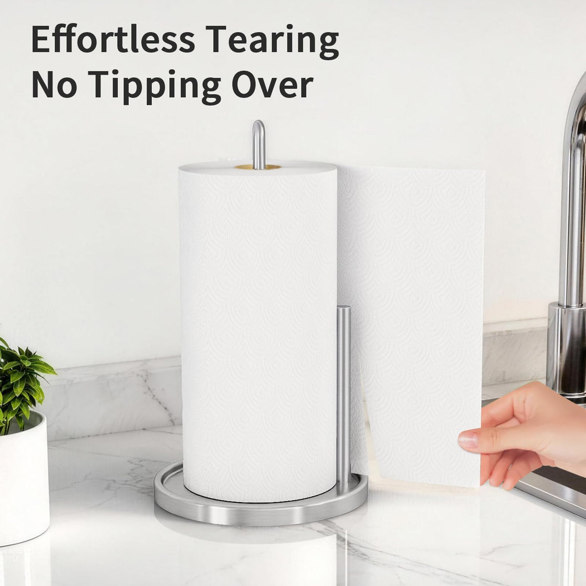 STWWO paper towel holder's U-shaped handle makes moving easy