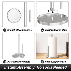 STWWO paper towel holder non-slip silicone pad protects surfaces during use