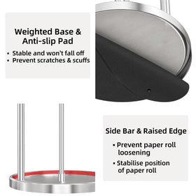 STWWO paper towel holder uses a corrosion-resistant stainless steel core