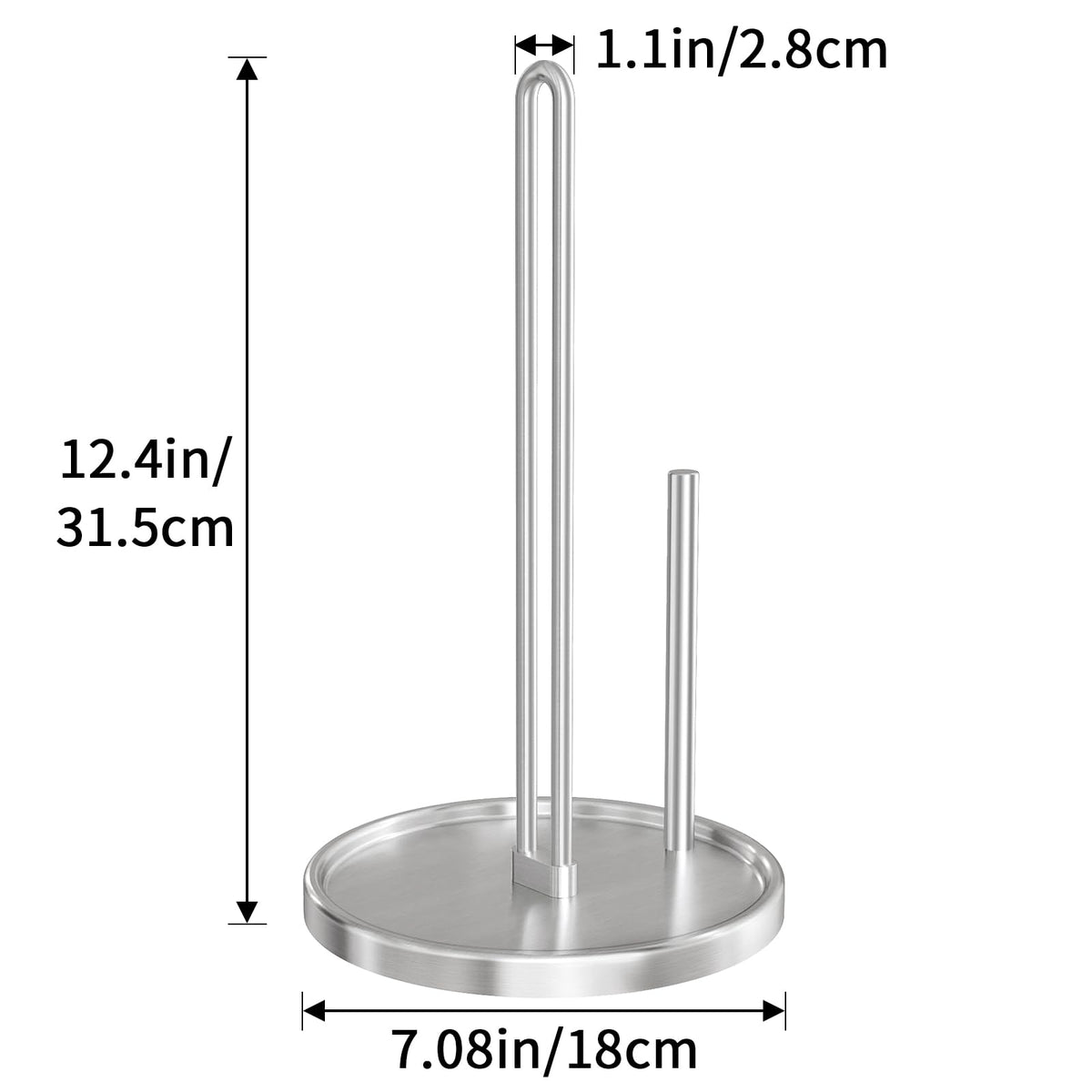 STWWO paper towel holder's tall profile fits most countertops and rolls