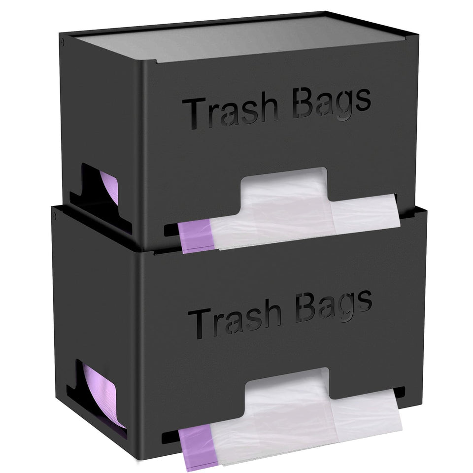 STWWO 2-pack trash bag holder front view—sturdy metal for easy bag access.