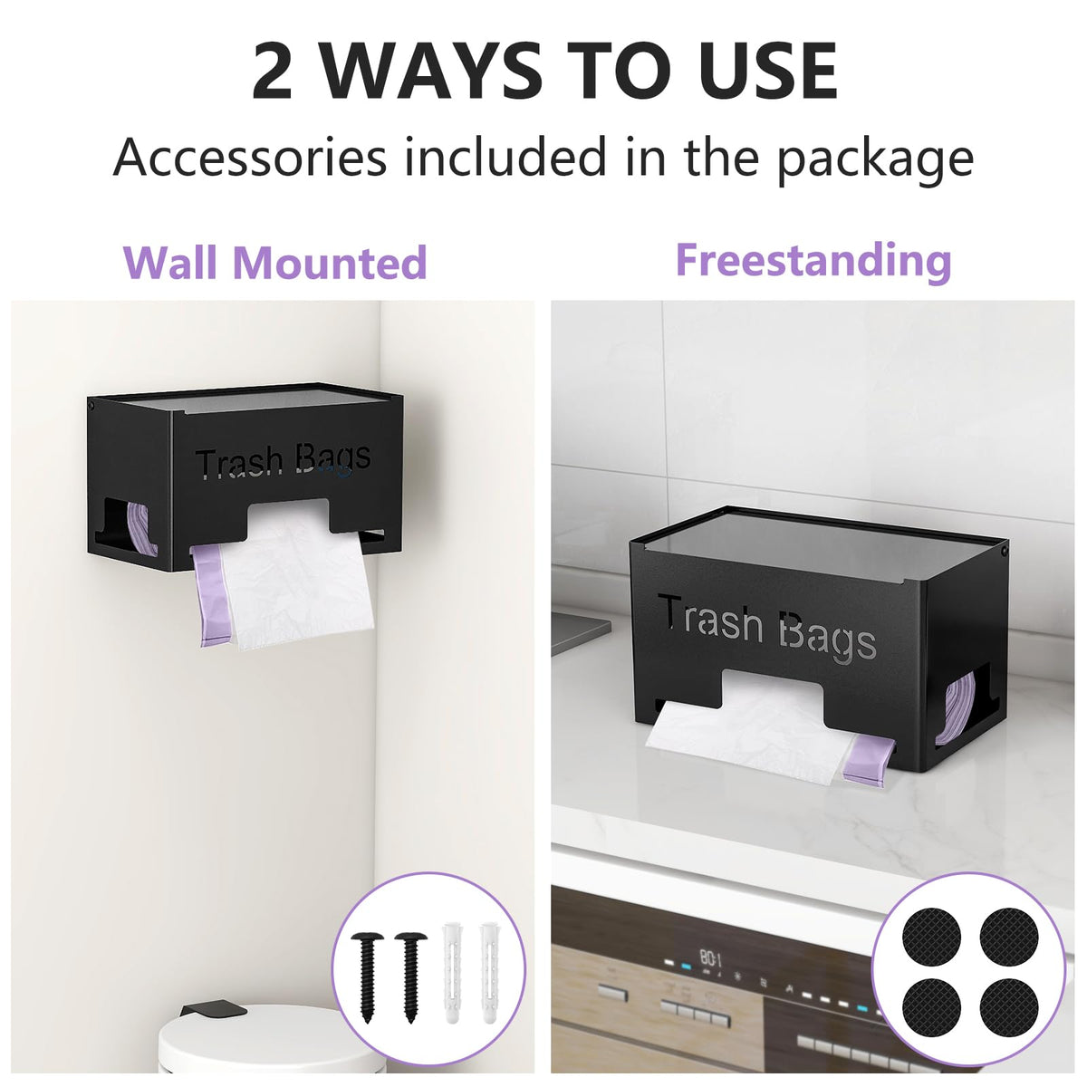 STWWO metal holder fits large bag rolls and shows supply