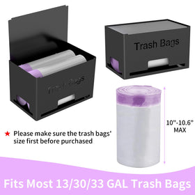 STWWO trash bag holder open lid detail shows easy bag loading.