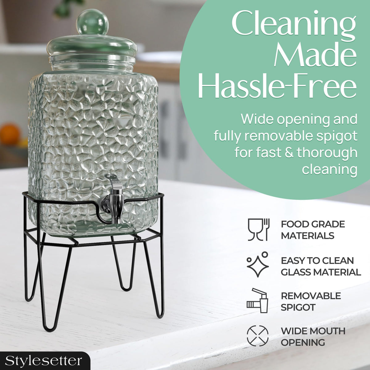 Style Setter crystal-clear glass showcases beverages on any table.