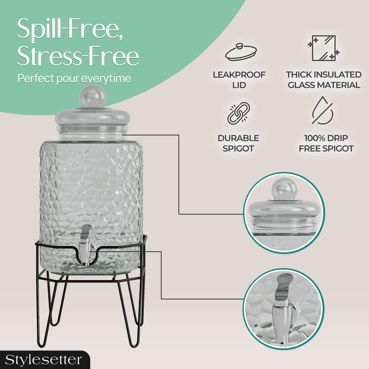 Style Setter wide-mouth opening enables quick filling and easy cleaning.