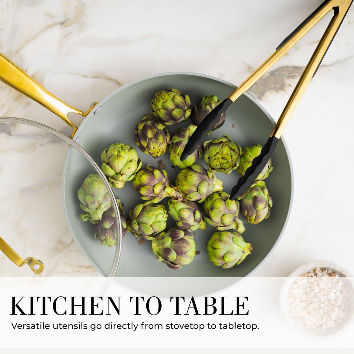 Styled Settings Gold Whisk blends batter smoothly and evenly.