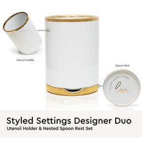 Styled Settings drain-hole design helps keep utensils dry on the counter