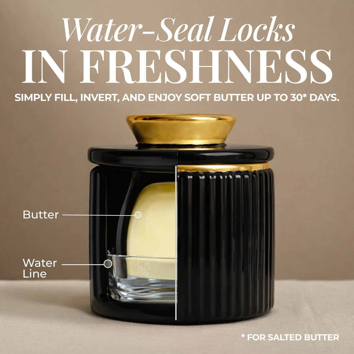 Styled Settings gold-accent ceramic finish adds modern luxury to the kitchen.