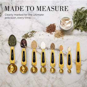 STYLED SETTINGS gold dual-sided spoons with magnetic stackable design