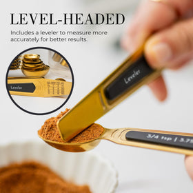 Dual-sided measurement tips enhance accuracy during recipe prep