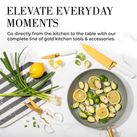 STYLED SETTINGS gold accents add luxe style while staying practical
