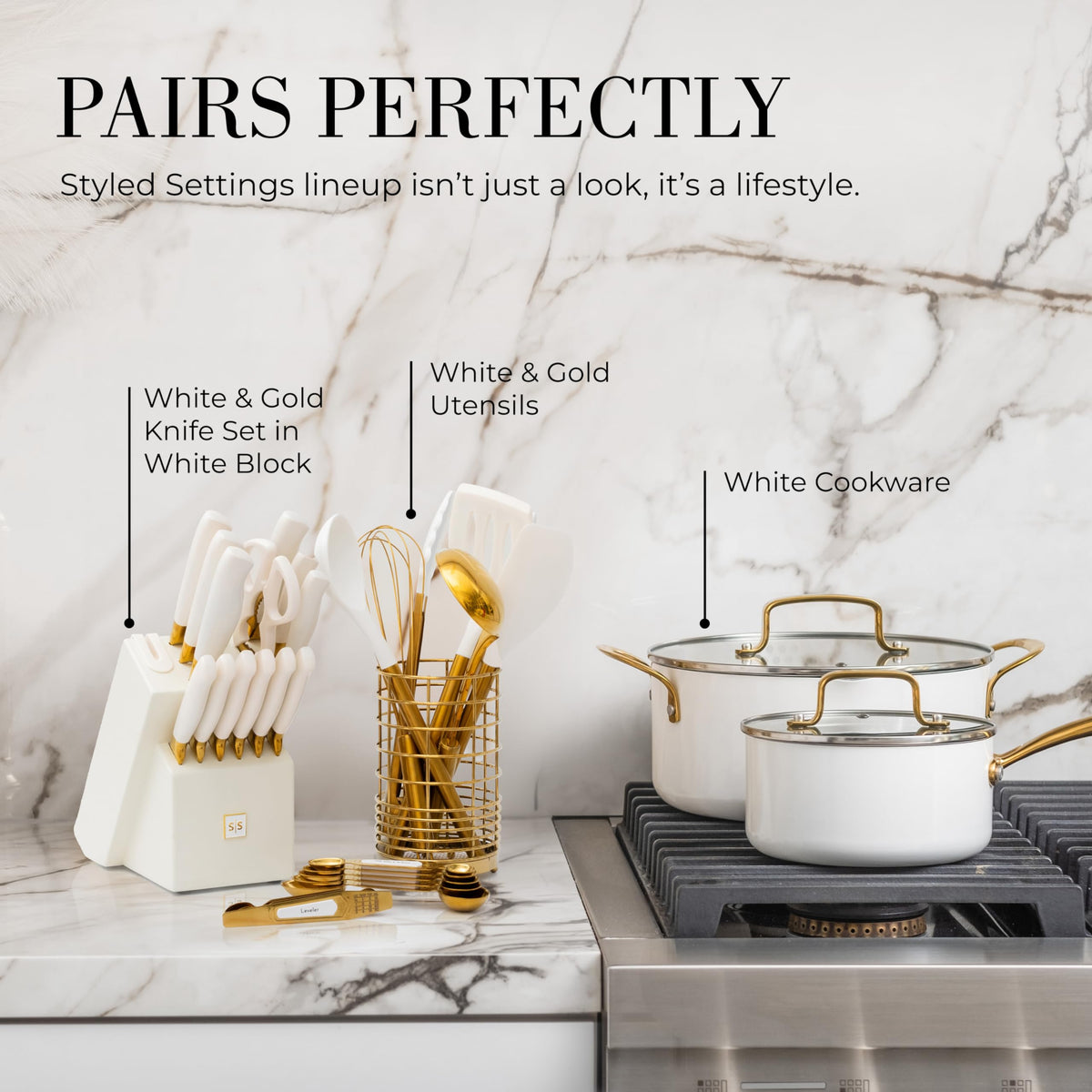 Stackable design saves counter and drawer space.