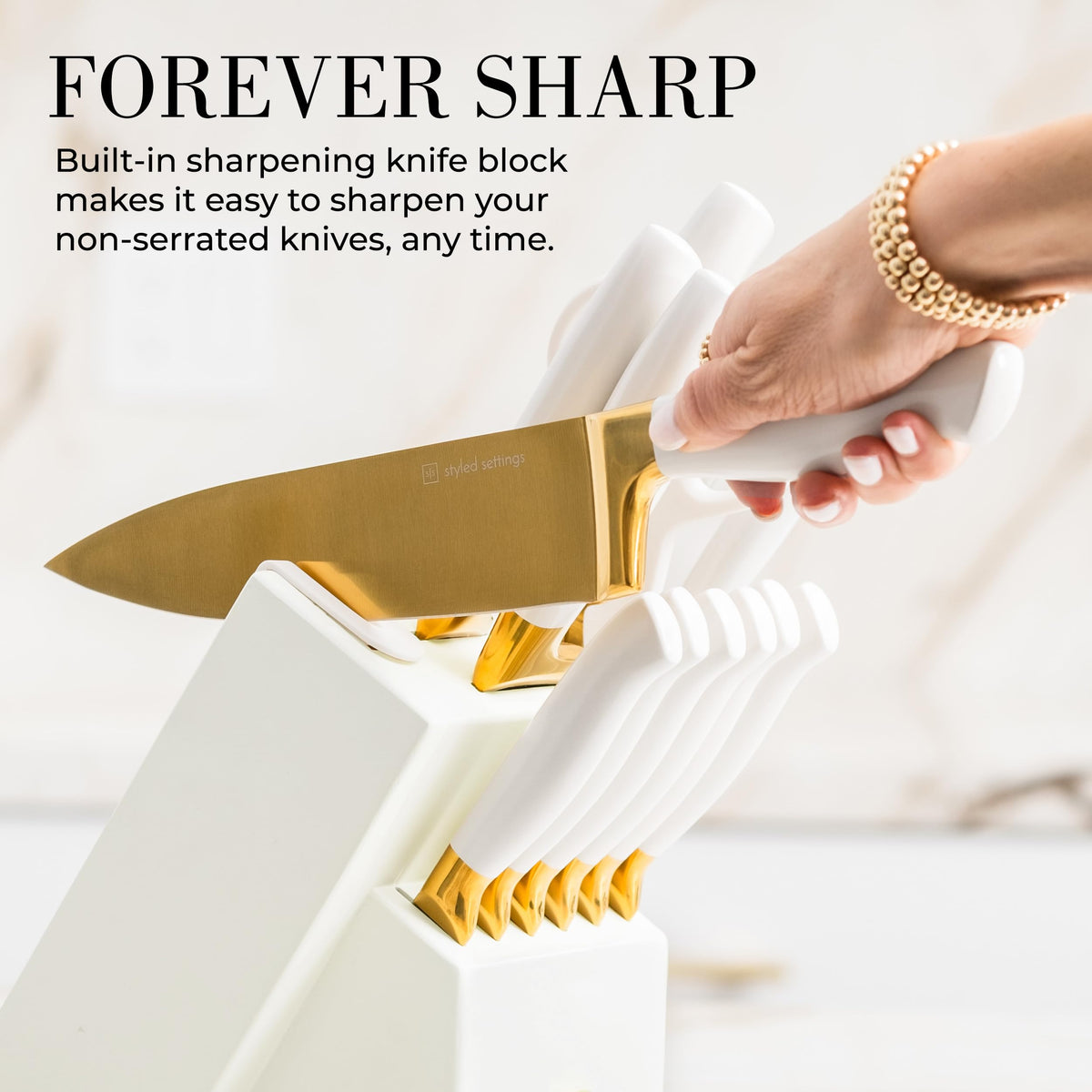 STYLED SETTINGS titanium-coated high-carbon stainless steel blades for longevity