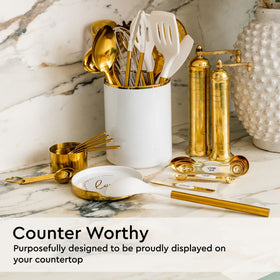 Styled Settings unit-set display demonstrates a cohesive counter-ready collection