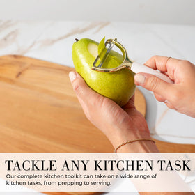 STYLED SETTINGS white can opener with soft grip and large knob
