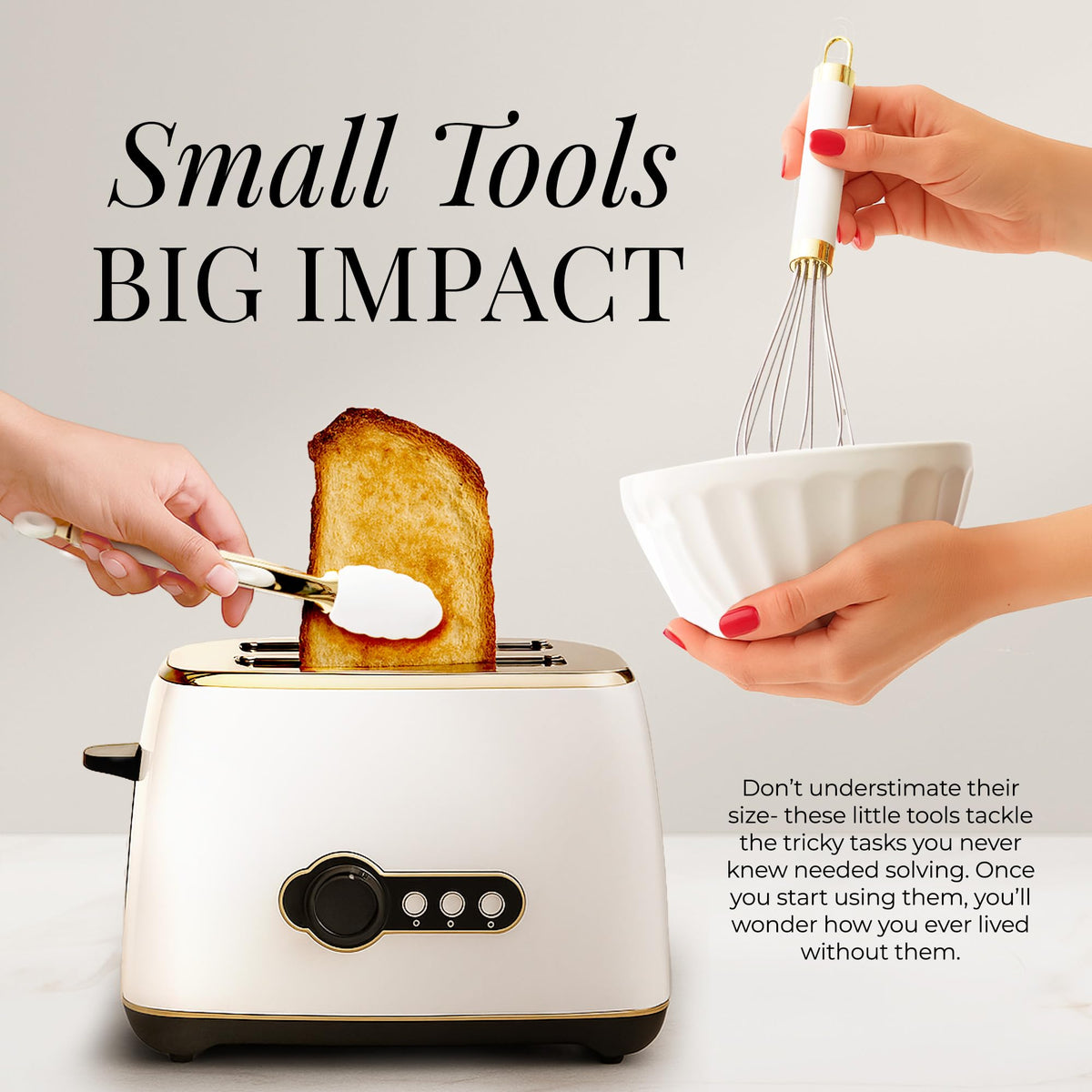 STYLED SETTINGS gold garlic press with large chamber for easy prep