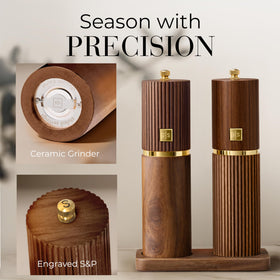 Styled Settings refillable salt grinder ready for daily use in the kitchen