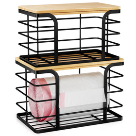 Stylstoreazy bamboo top trash dispenser with large design for organized kitchens.