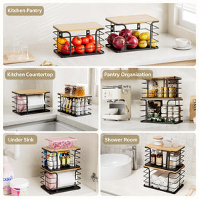 Stylstoreazy bins with non-slip pads on a kitchen counter