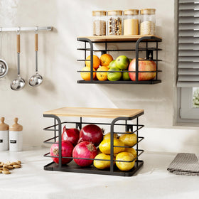 Stylstoreazy fruit and vegetable storage bin on pantry shelf