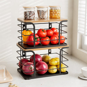 Stylstoreazy two-pack stackable pantry organizers saving counter space
