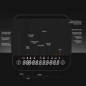 Styuanmmy Mini Coffee Scale LED display provides easy reading in low light.