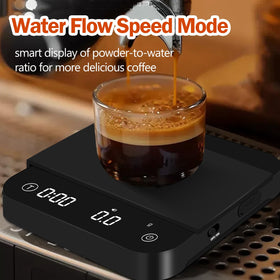 Styuanmmy Mini Coffee Scale with rechargeable battery supports cordless use.