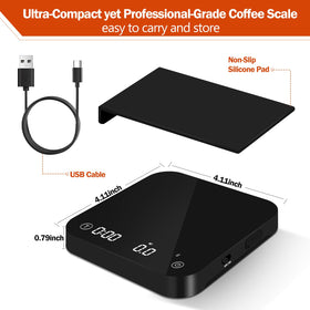 Styuanmmy Mini Coffee Scale top view shows compact design for small spaces.