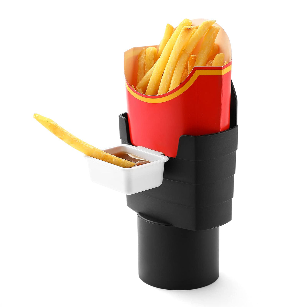 SUADEN French fries holder car stand keeps fries neat during drives.