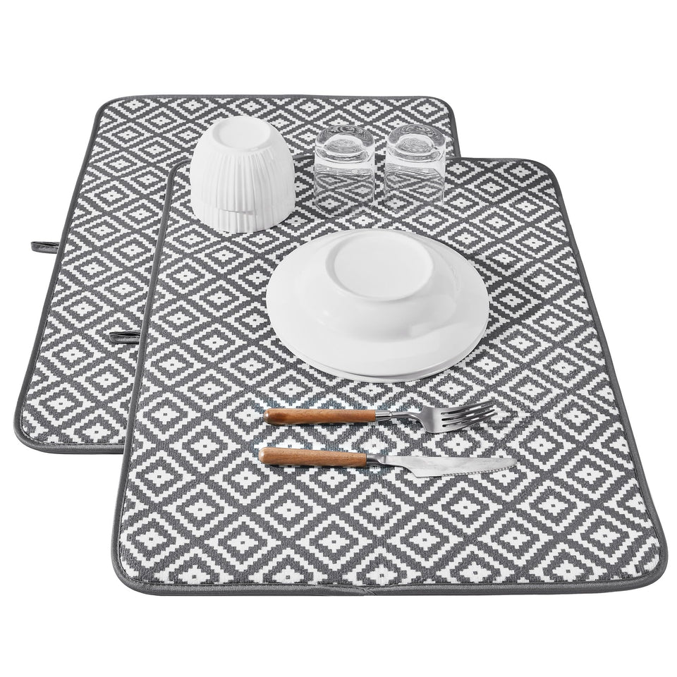 Subekyu dish drying mat 24x18 ultra-absorbent microfiber soaks up water efficiently