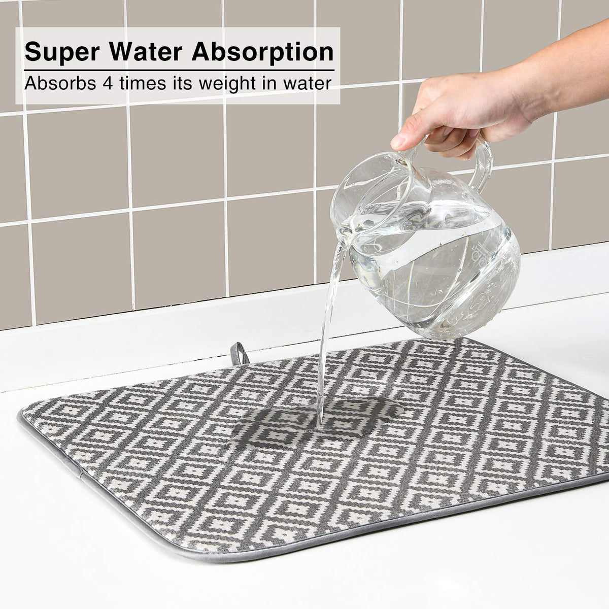 Subekyu mat with hanging loop for air drying.