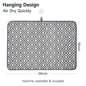 Subekyu rhombus-pattern counter mat protects surfaces while catching drips from dishes