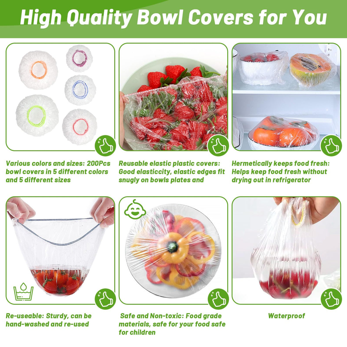 Sublaga covers protect food in the fridge, reducing exposure.