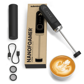 Subminimal NanoFoamer battery indicator shows power for uninterrupted frothing.