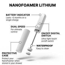 Subminimal NanoFoamer stainless-steel shaft reduces vibration for consistent froth every use.
