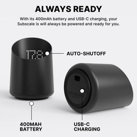 Subminimal Subscale compact matte-black design fits any counter.