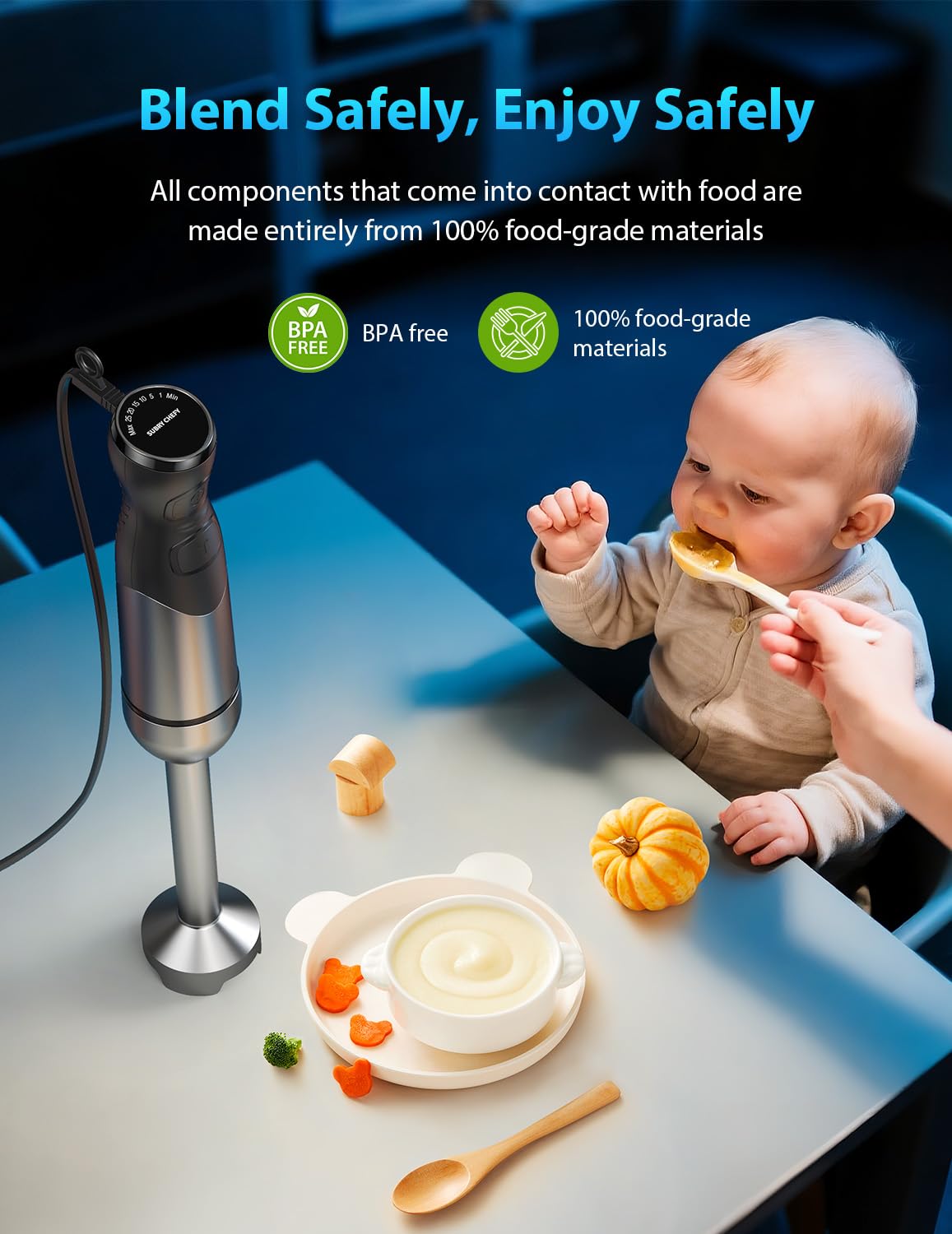 Subry Chefy ergonomic handle design reduces hand fatigue