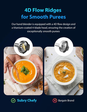 Subry Chefy stainless steel shaft delivers smooth blending