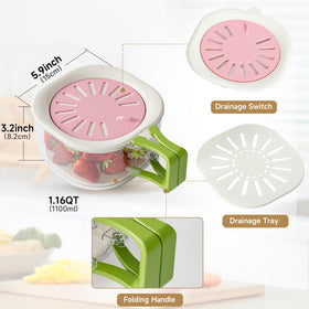 Such A Day pink berry saver tray used as a snack container