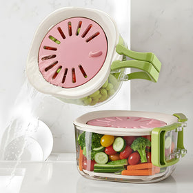 Such A Day pink fruit-vegetable washing bowl with strainer for quick, mess-free rinsing
