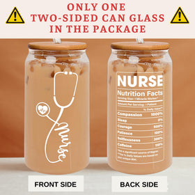 Suchagift nurse gift can glass with bamboo lid provides spill protection.