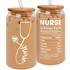Suchagift 16oz nurse gift can glass ready for on-the-go hydration.