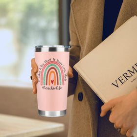 Suchagift pink tumbler keeps coffee hot during busy mornings