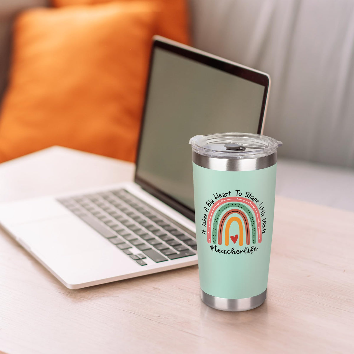 SUCHAGIFT portable tumbler fits most cup holders and bags.