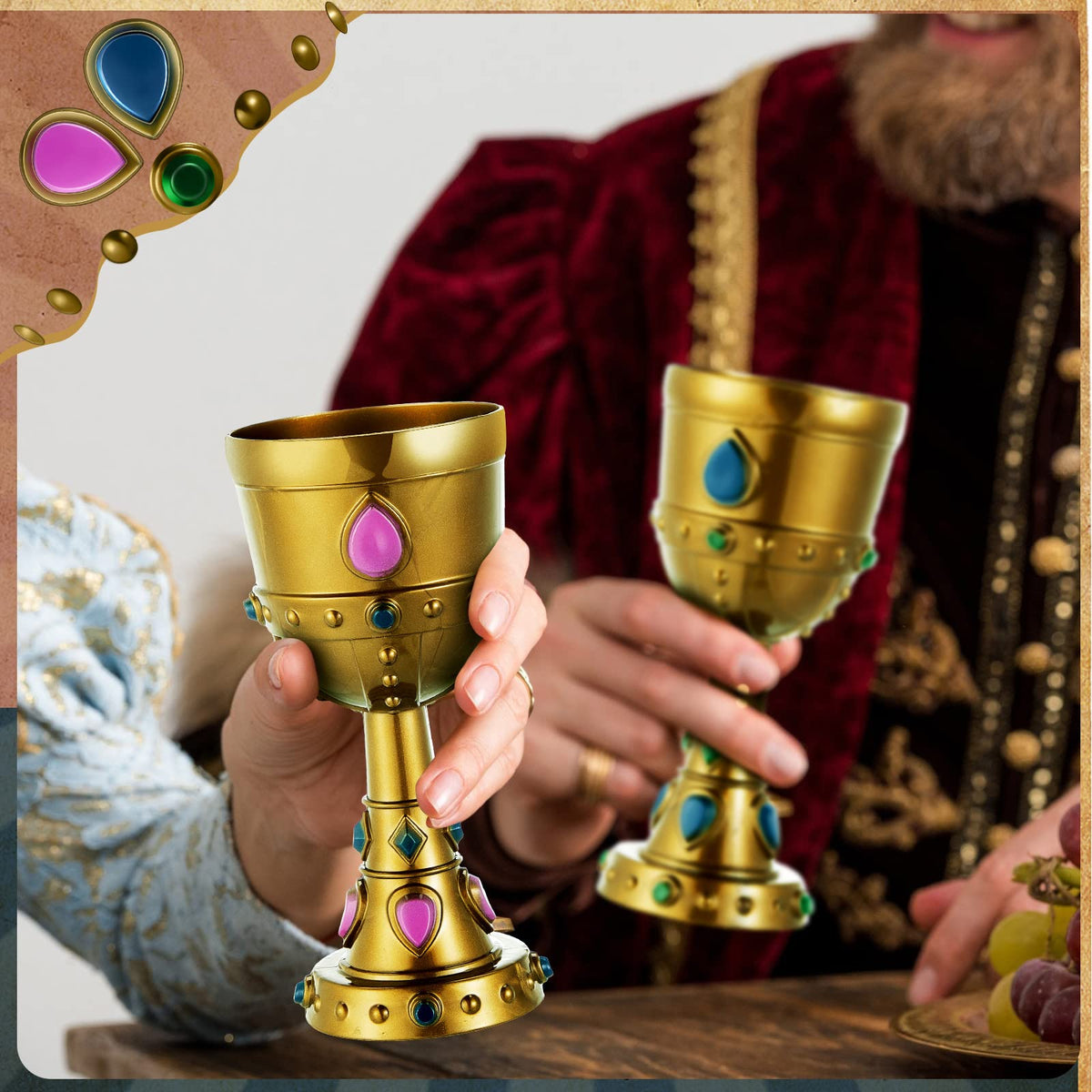Suclain 8 oz goblet with gold finish and comfortable grip