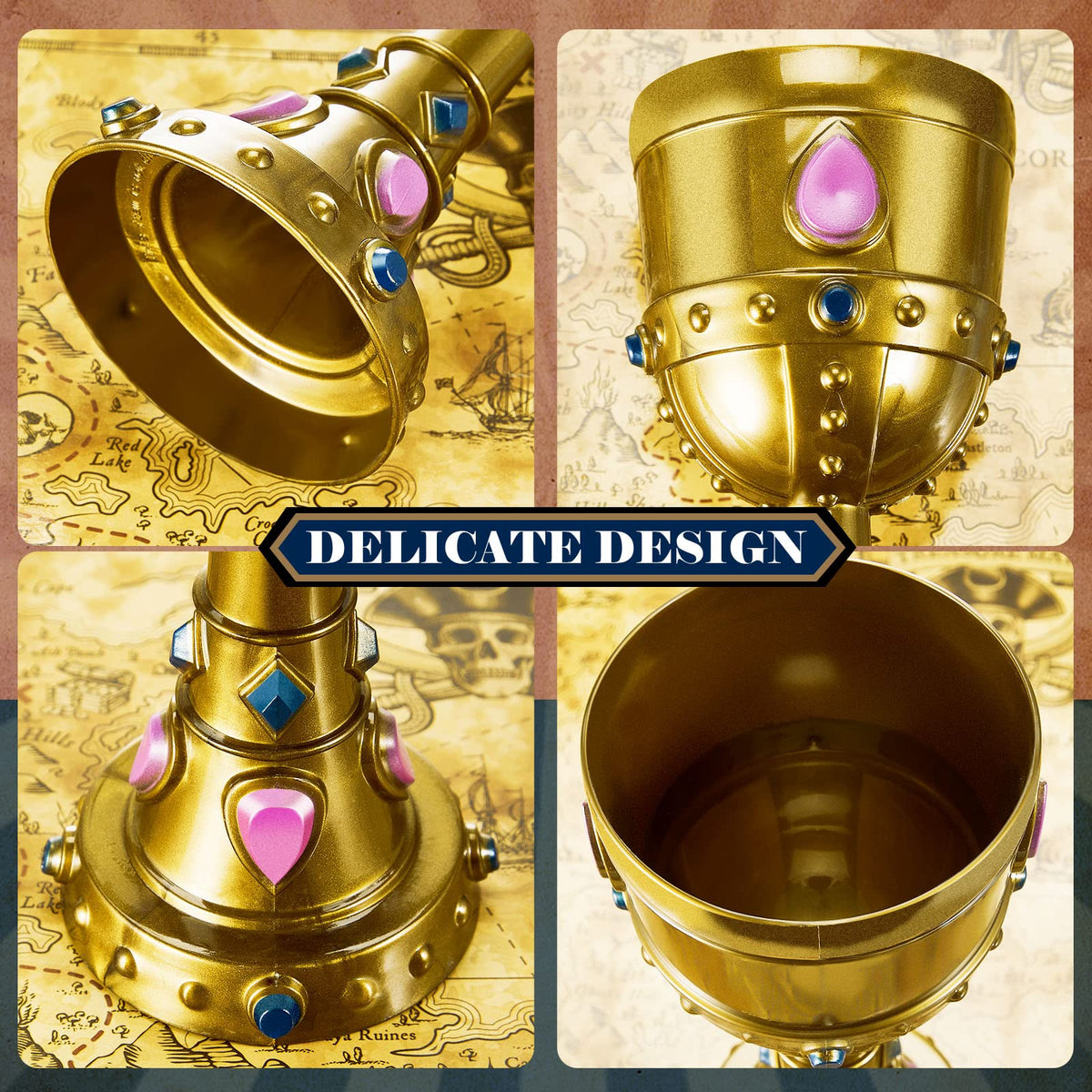 Suclain gold plastic goblet shining, ideal for elegant table decor