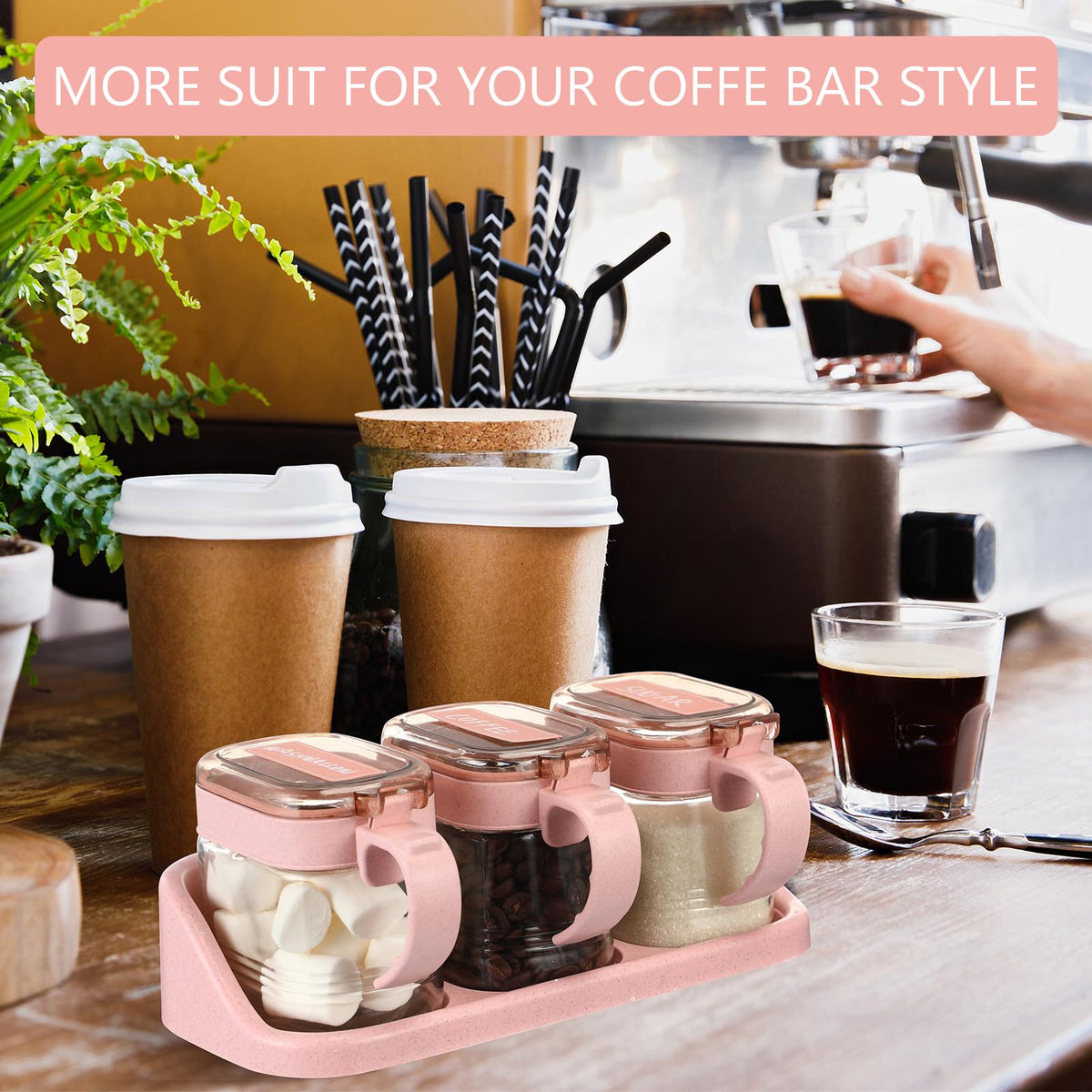 Suclain kitchen set adds style and organization to any pantry or coffee corner