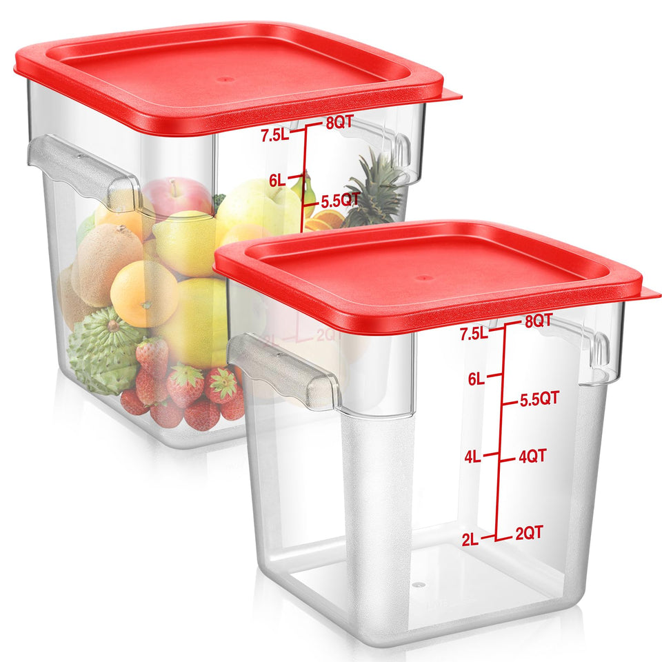 Suclain square container with red lid for organized storage.