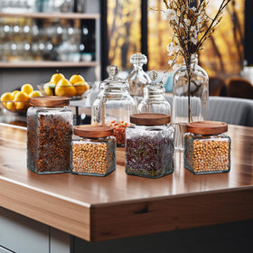 Clear Suclain glass jar showcases contents clearly for quick checks
