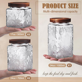 Suclain sunflower 24 oz glass jar on shelf for tea and coffee
